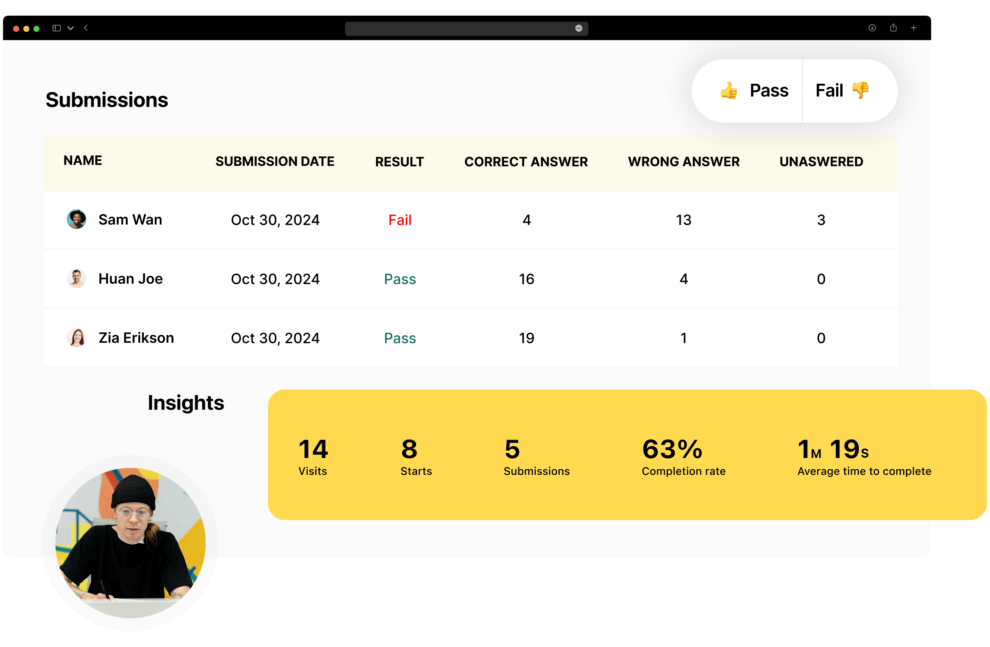 See instant results and insights.